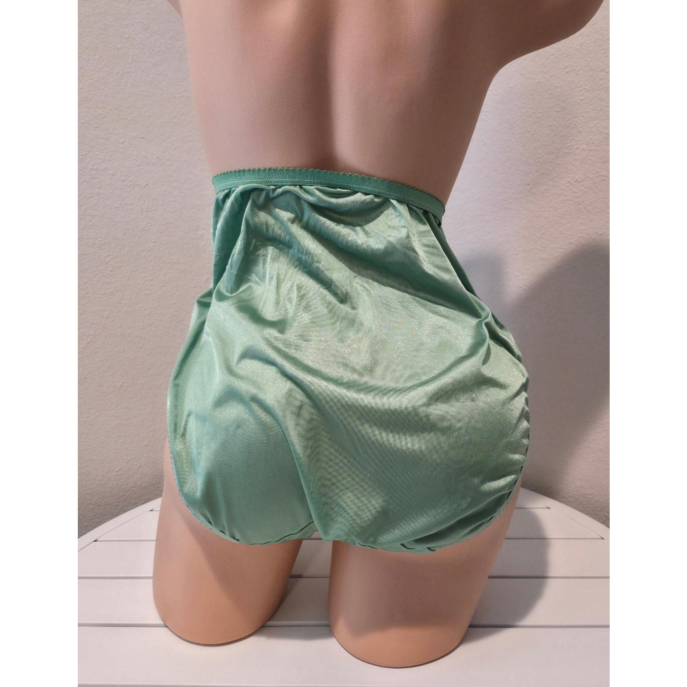 Shadowline 17842 Women's Hi Cut Panty Nylon Brief Full Coverage Irish Green