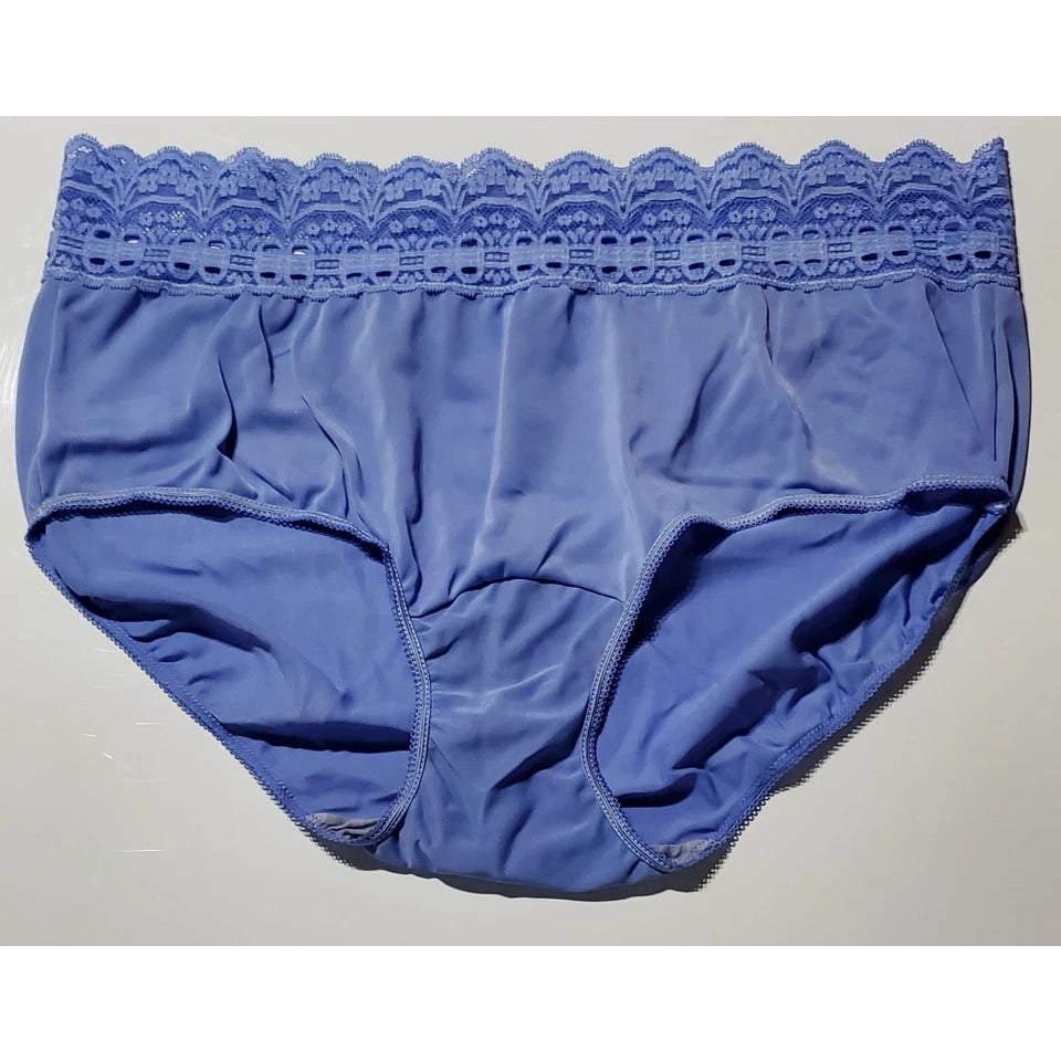Olga Secret Hug Full Coverage Brief Panty Nylon Silky Blue Eyes 9/2XL