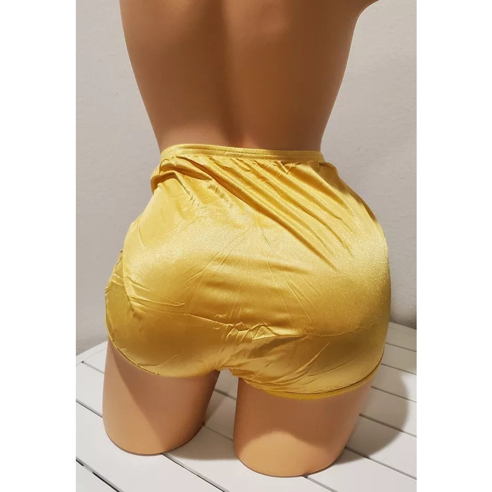 Vanity Fair Lace Nouveau Nylon Full Cut Panty Lace 24K Gold Yellow Size 7/L