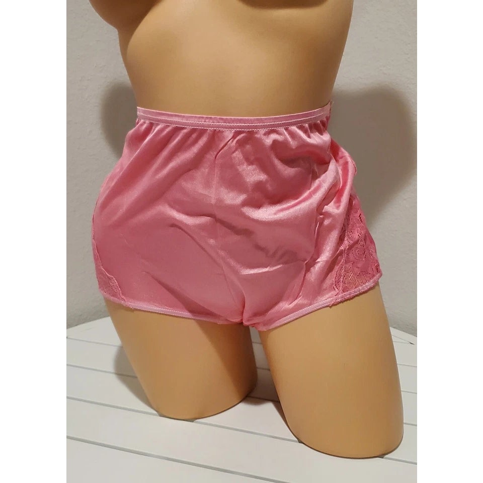 Shadowline 17082 Full Cut Brief Nylon Lace Full Cut Panty Ice Pink