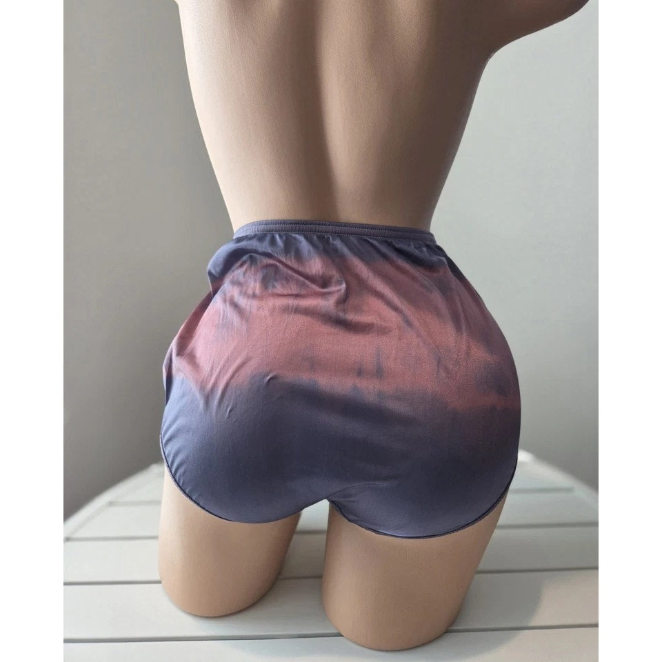 Vanity Fair Lace Nouveau Nylon Full Cut Panty Shiny Popberry Rainbow Shift 6/M