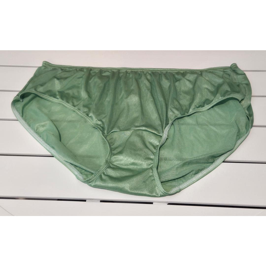 Shadowline 11032 Bikini Panty Shiny Nylon Full Cut Silky Irish Green