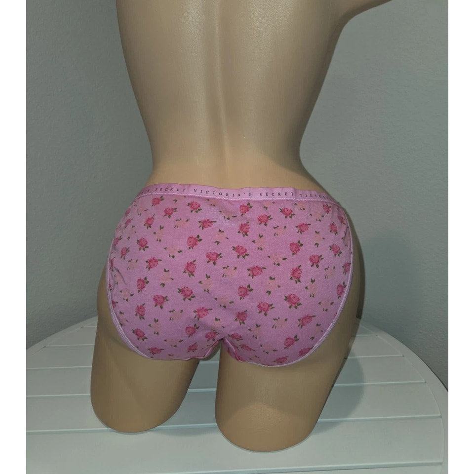 Victoria's Secret Dream Angels String Bikini Panty Cotton Floral Heart Pink