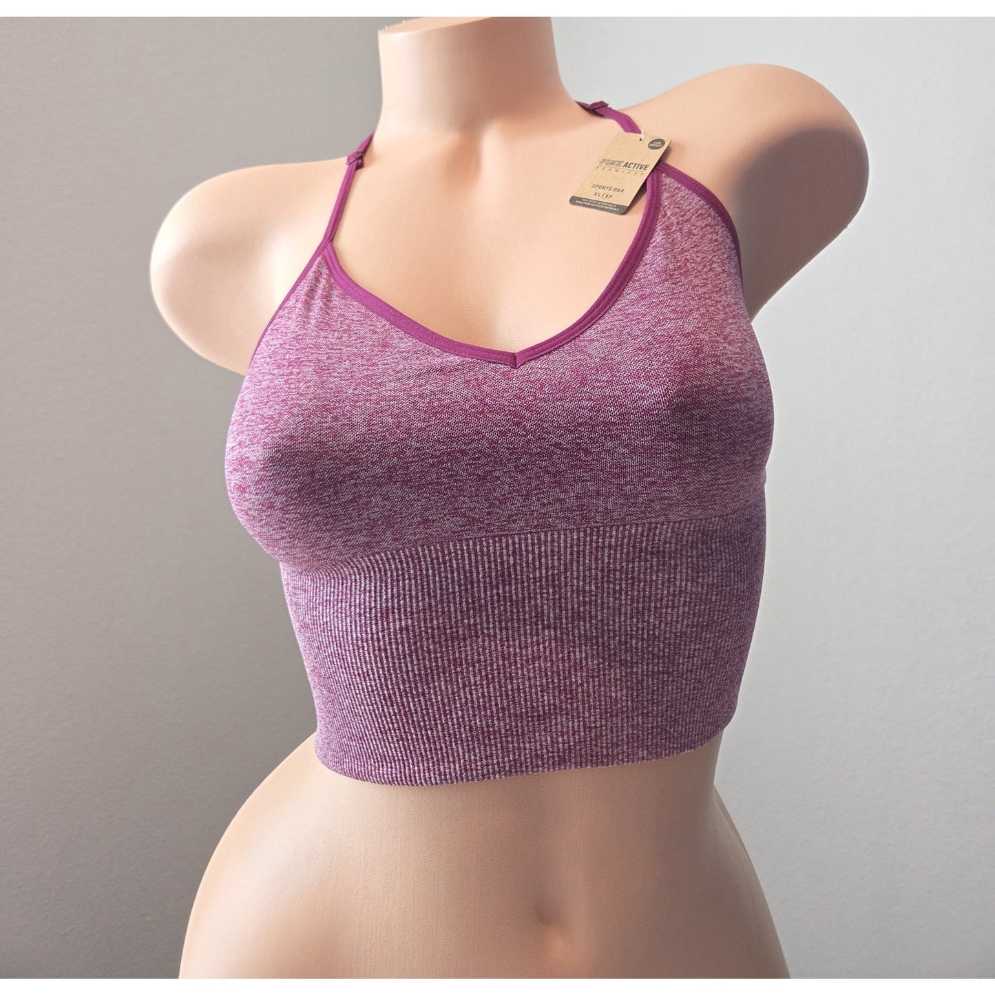 Victoria's Secret PINK Active Seamless Sports Bra Maroon Marl XS
