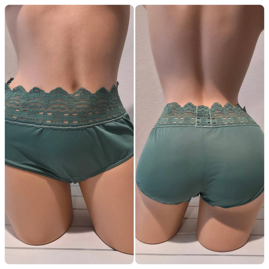 Olga Secret Hug Full Coverage Brief Panty Nylon Silky Forest Green Star Vintage And More LLC