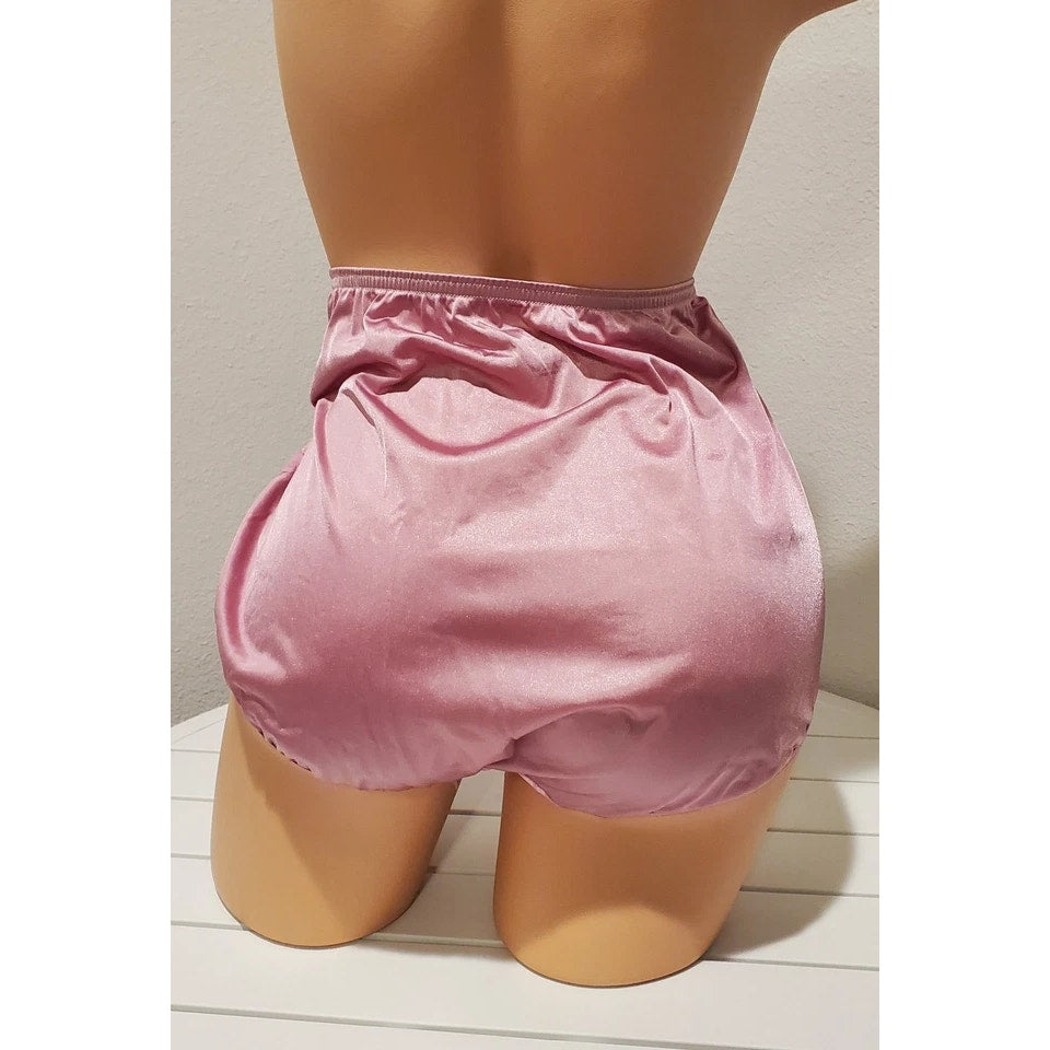 Vanity Fair Lace Nouveau Nylon Full Cut Panty Lace Shiny Desert Rose Pink 8/XL