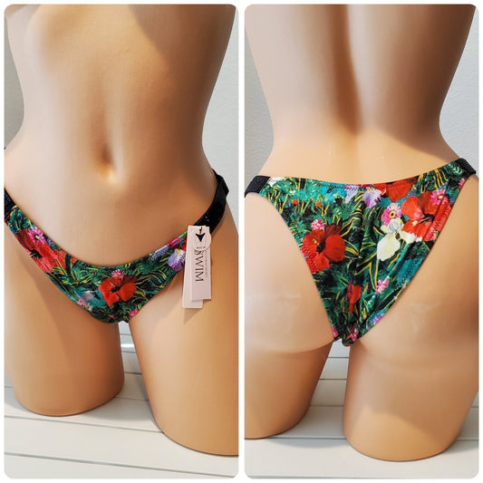 Victoria's Secret Swim Shine Brazilian Bikini Bottom Strap Floral Print 6/M Star Vintage And More LLC