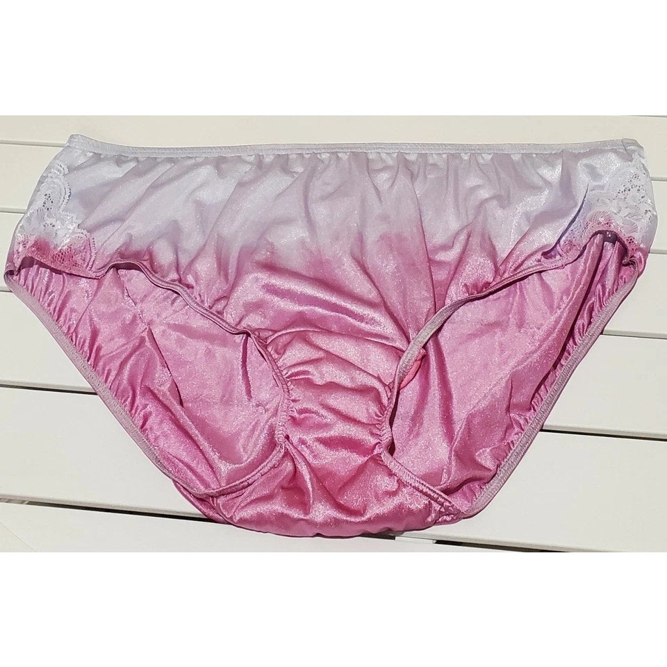 Shadowline 11182 Lace Bikini Panty Nylon Silver Ultimate Pink Static 10/3XL