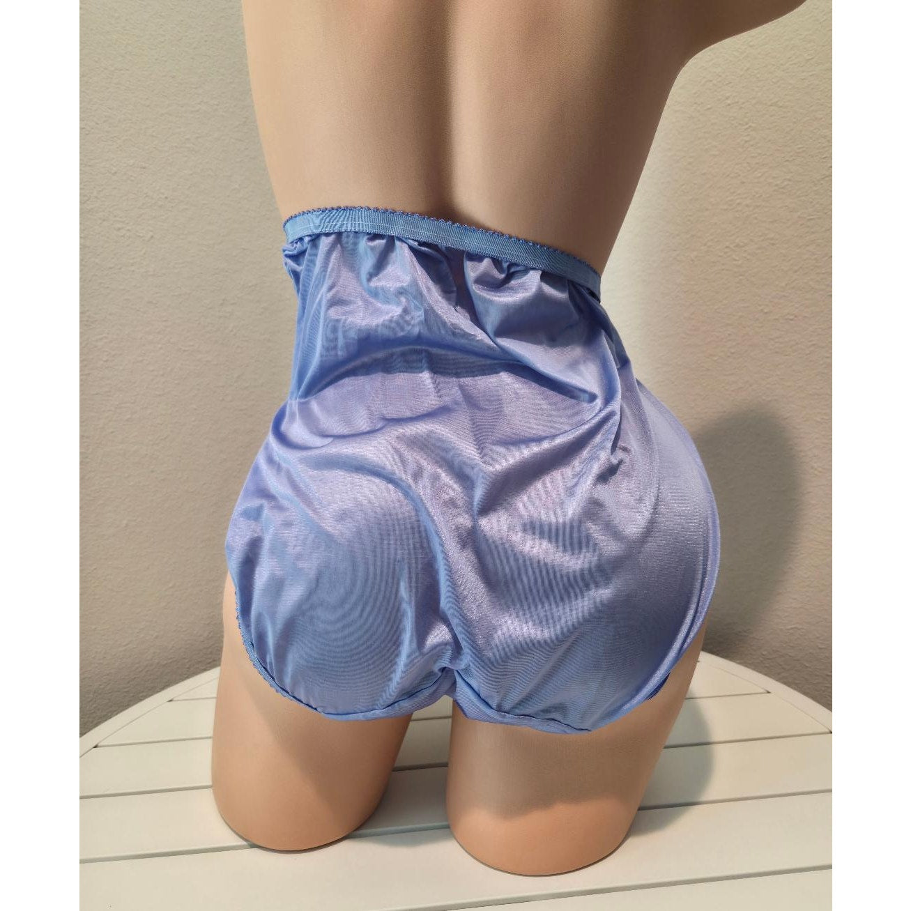 Shadowline 17842 Women's Hi Cut Panty Nylon Brief Full Coverage Maximum Blue