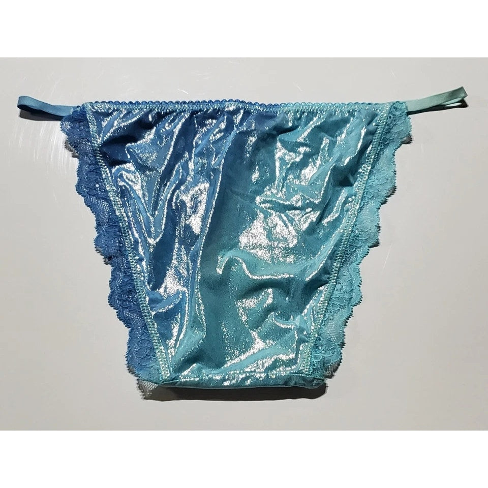 Victoria's Secret Dream Angels String Bikini Panty Cold As Ice Blue Side Kick XS