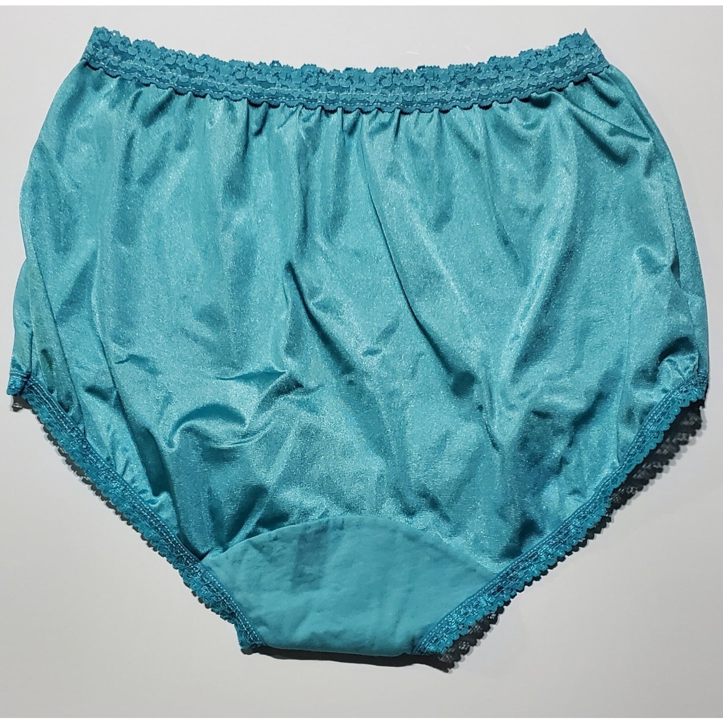 Cotillion Nylon Lace Full Cut Brief Panty Turquoise Topaz Blue 6/M