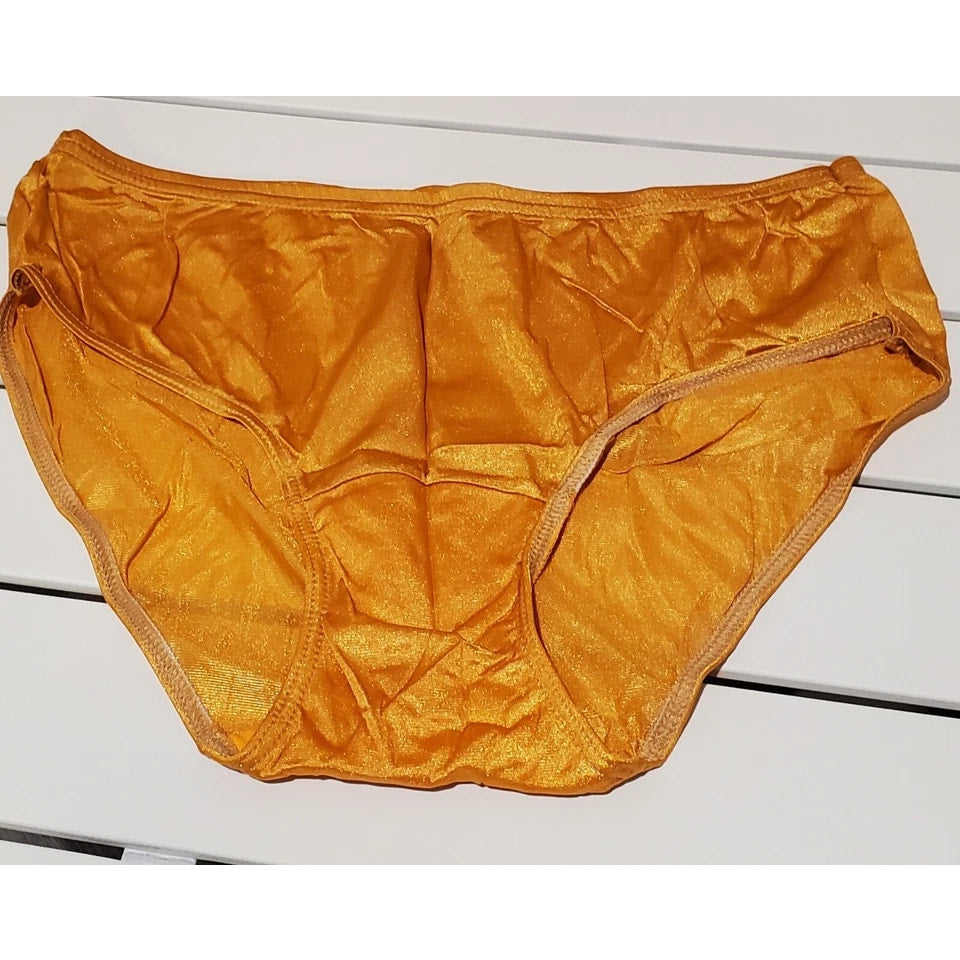Shadowline 11032 Bikini Panty Shiny Nylon Full Cut Silky Bronze Cream 5/S