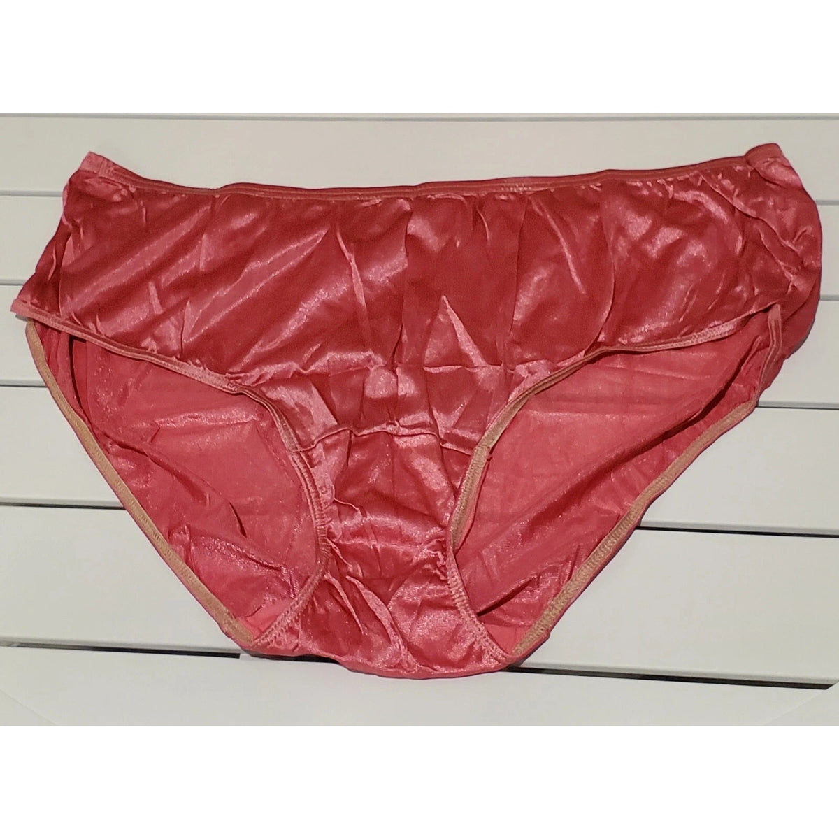 Shadowline 11032 Bikini Panty Shiny Nylon Full Cut Silky Pink Rose 10/3XL