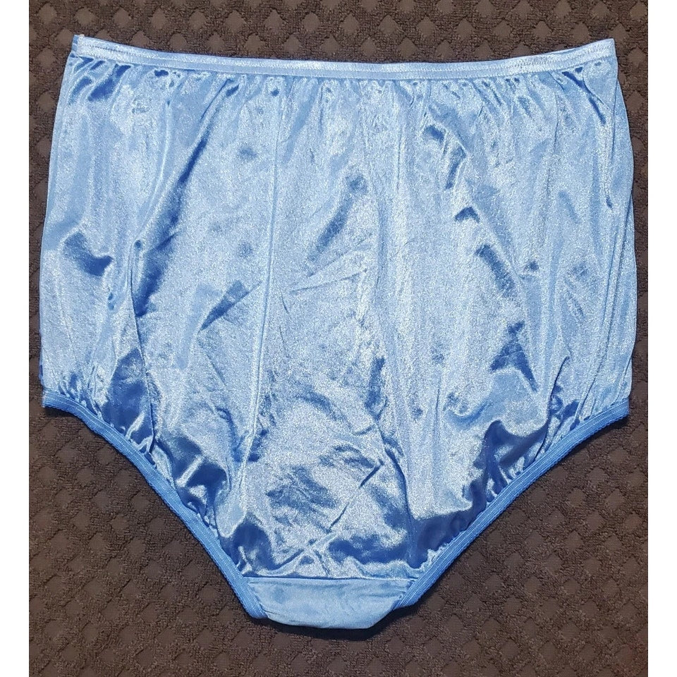 Vanity Fair Lace Nouveau Nylon Full Cut Panty Lace Shiny Brilliant Blue