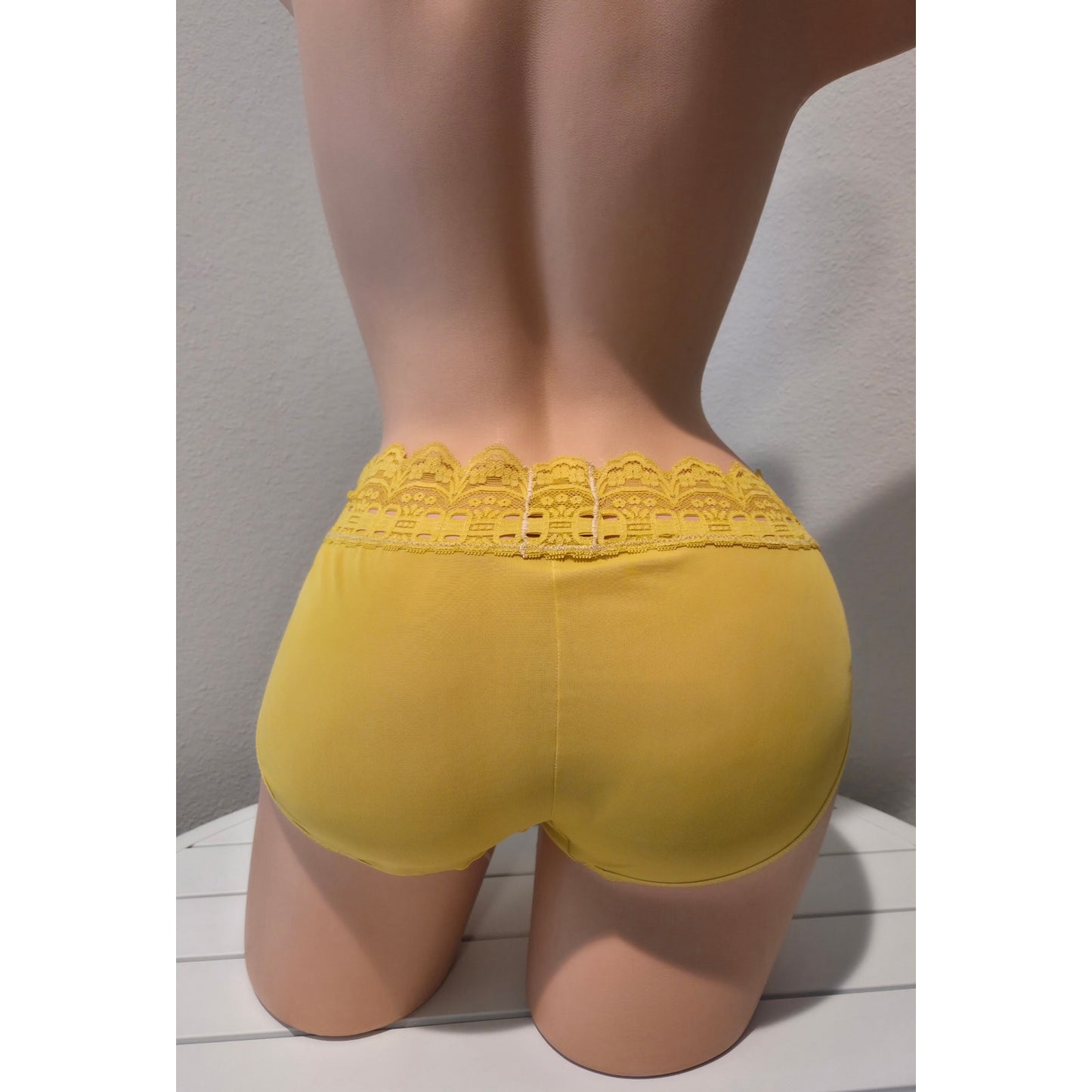 Olga Secret Hug Full Coverage Brief Panty Nylon Shiny Cyber Yellow 5/S