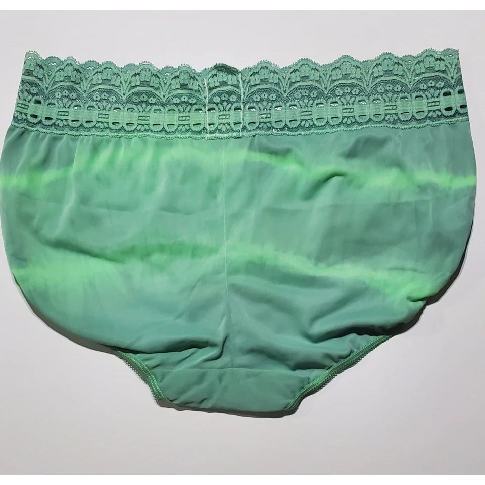 Olga Secret Hug Full Coverage Brief Panty Nylon Rainbow Shift Green On Green 9