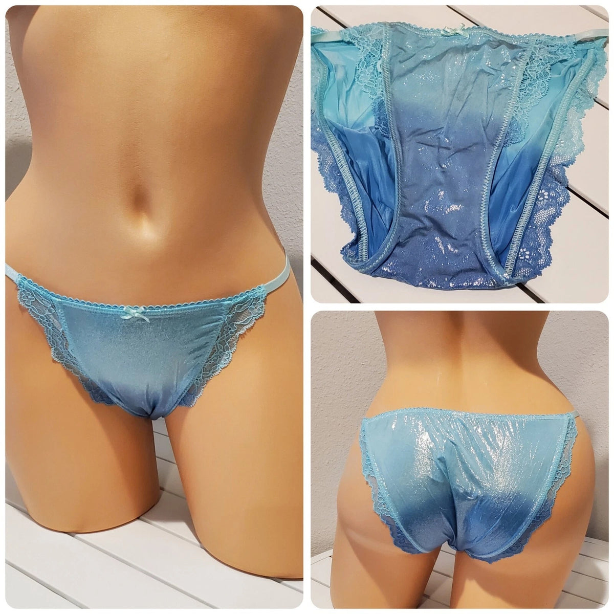Victoria's Secret Dream Angels String Bikini Panty Ombre Cold As Ice Blue XS - Star Vintage & More