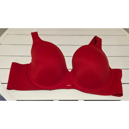 Cacique Nylon Spandex Lightly Lined Balconette Bra Underwire Red 44C Star Vintage And More LLC
