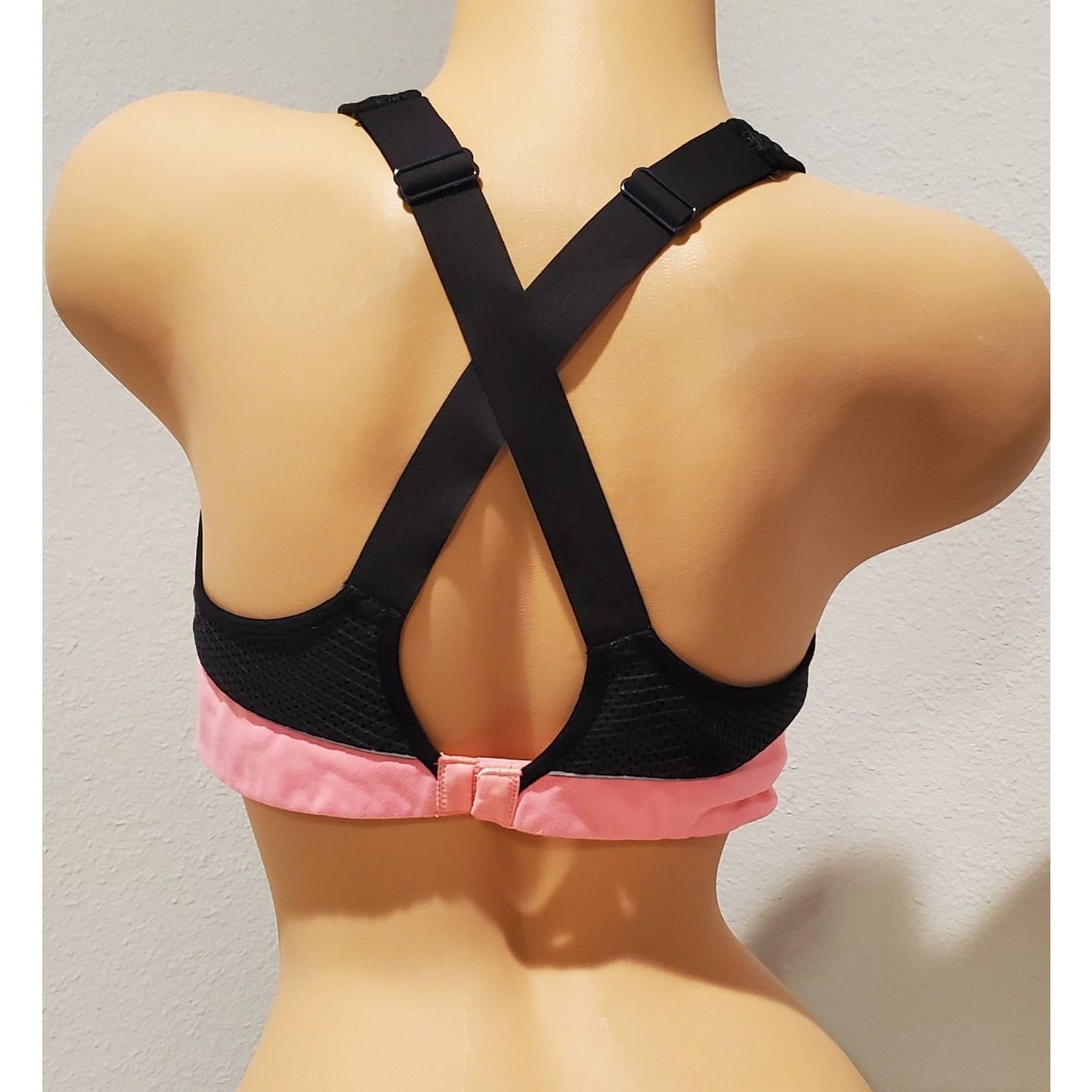 Victoria's Secret VSX Vintage Racerback Sports Bra Pink Black 38C