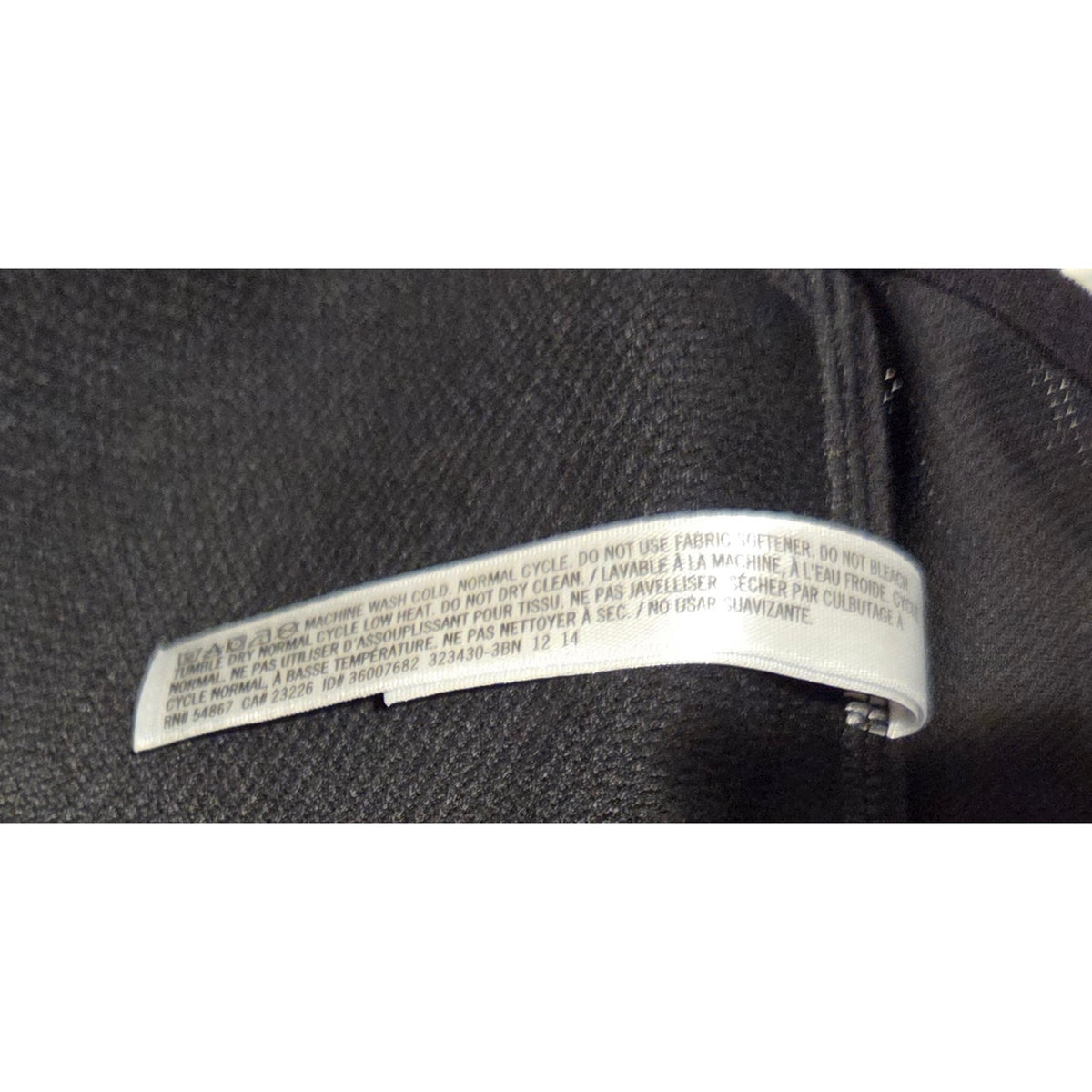 Victoria's Secret VSX Sport Bra Front Zip Racerback Colorblock Black Gray 34D