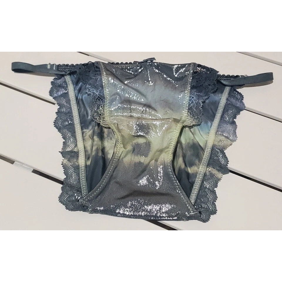 Victoria's Secret Dream Angels String Bikini Panty Rainbow Shift Gray On Green