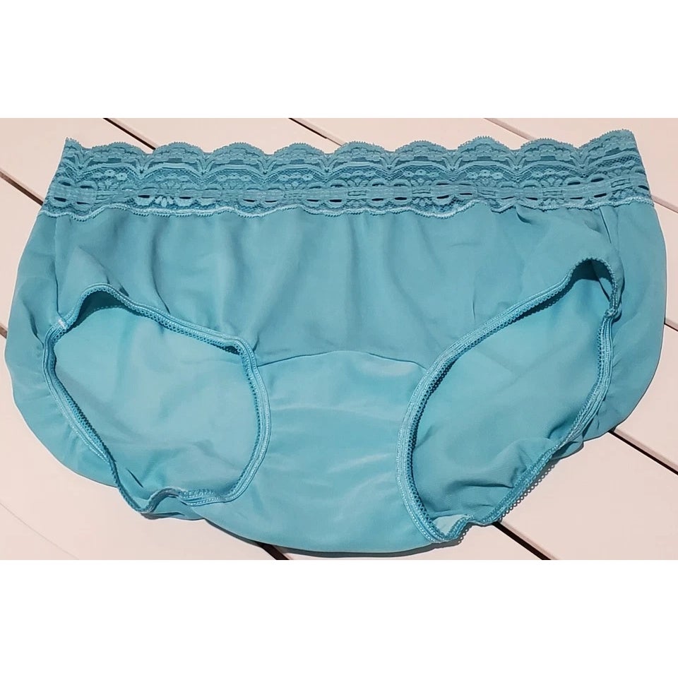 Olga Secret Hug Full Coverage Brief Panty Nylon Silky Capri Blue