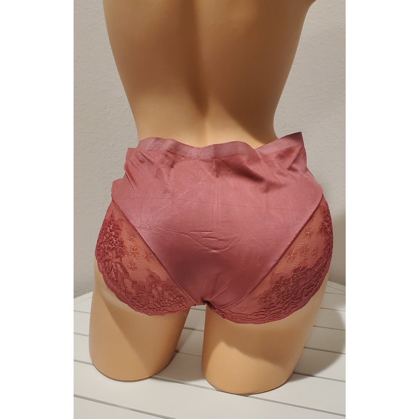 Itayax Silky Semi Sheer Hipster Bikini Panty Lace Back Pristine Pink 9/2XL