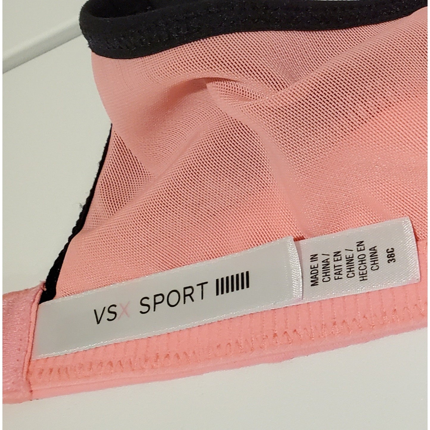 Victoria's Secret VSX Vintage Racerback Sports Bra Pink Black 38C