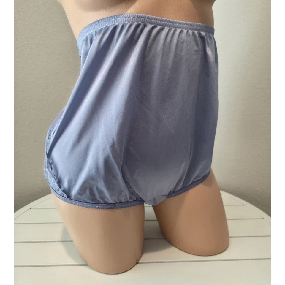 Vanity Fair Lace Nouveau Nylon Full Cut Panty Lace Shiny Velour Violet Purple
