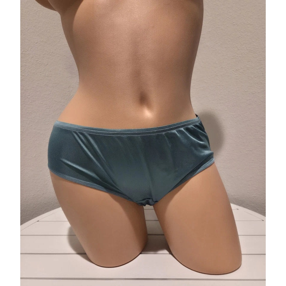 Shadowline 11032 Bikini Panty Shiny Nylon Full Cut Silky Evergreen Green 6/M