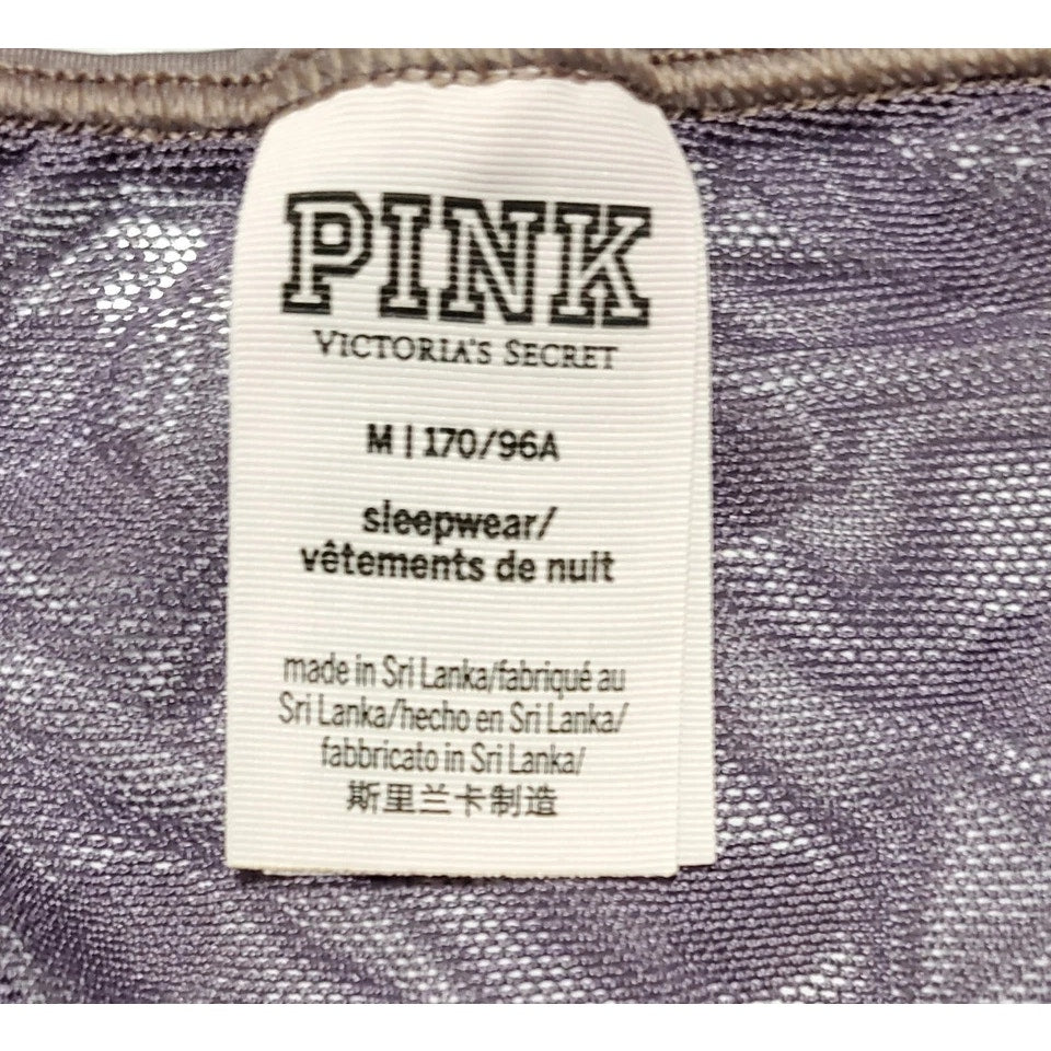 Victoria's Secret PINK Bodysuit Lingerie Polka Dot Snap Gusset Plum Purple 6/M