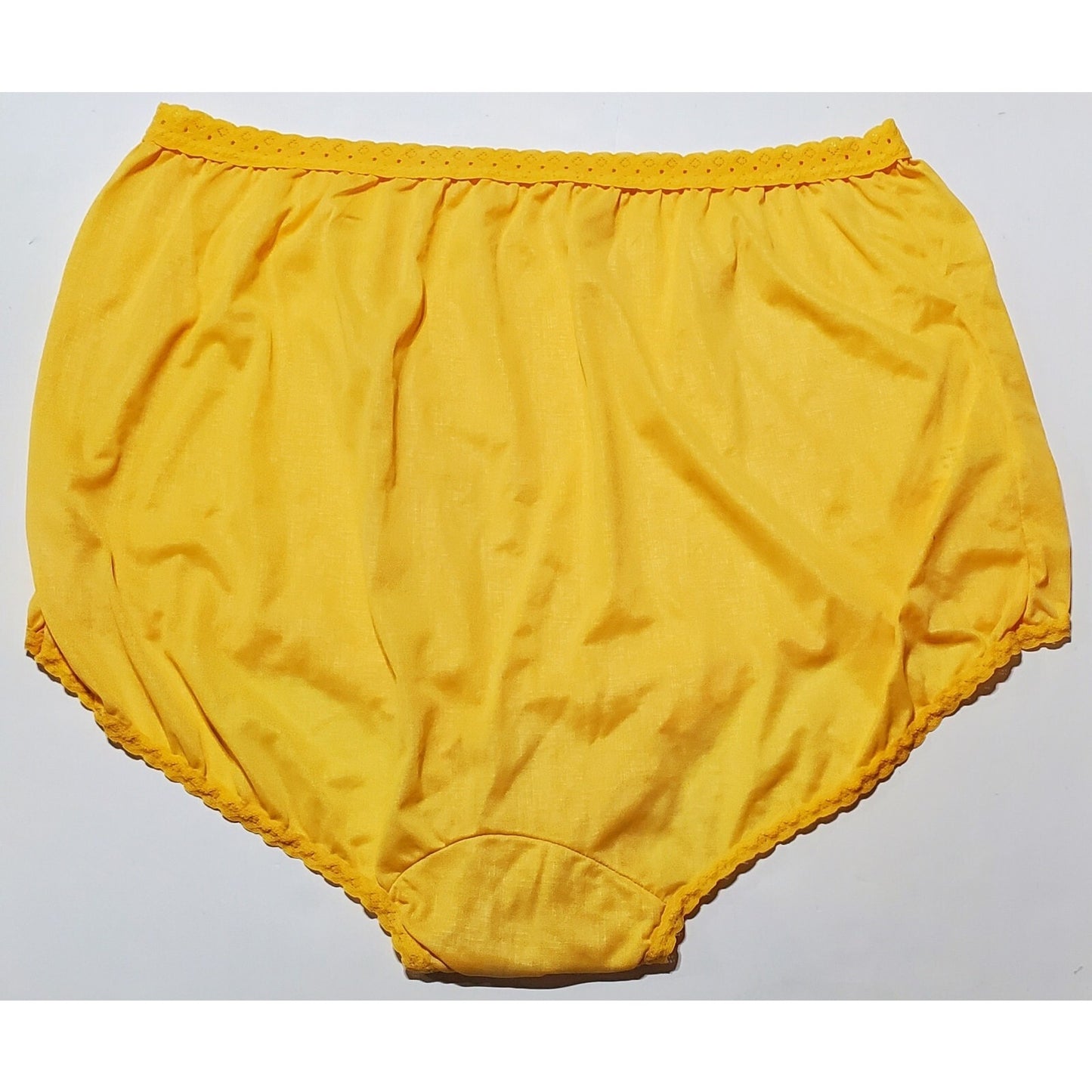 Carole Full-Cut Brief Panty Lace Trim Wide Gusset Gold Yellow 12/5XL