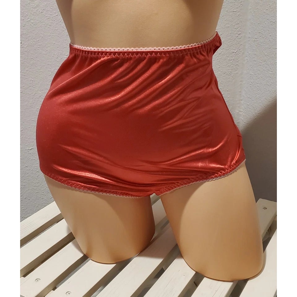 Vanity Fair 40301 Full Coverage Brief Panty Shiny Nylon Cranberry Pink