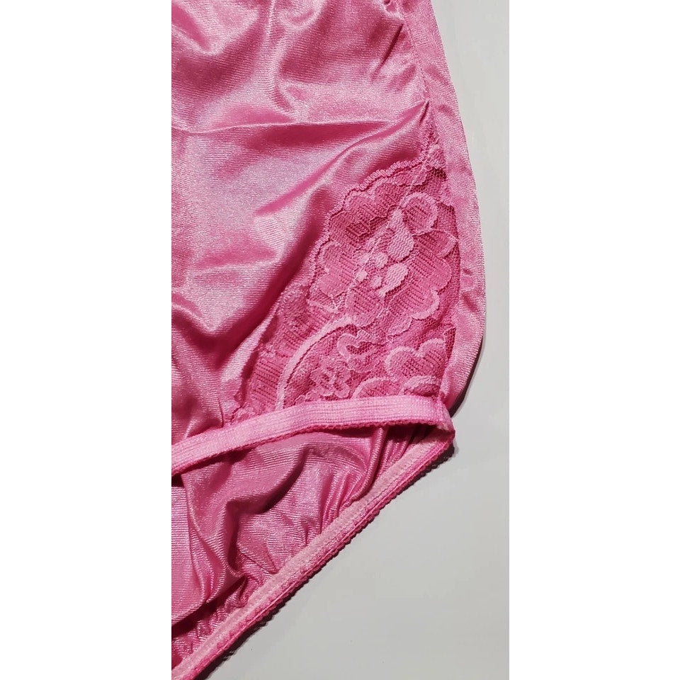 Vanity Fair Lace Nouveau Nylon Full Cut Panty Ombre Vixen Pink Side Kick 5/S