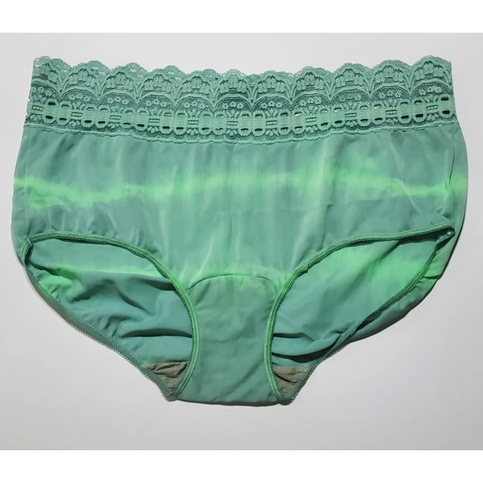 Olga Secret Hug Full Coverage Brief Panty Nylon Rainbow Shift Green On Green 9