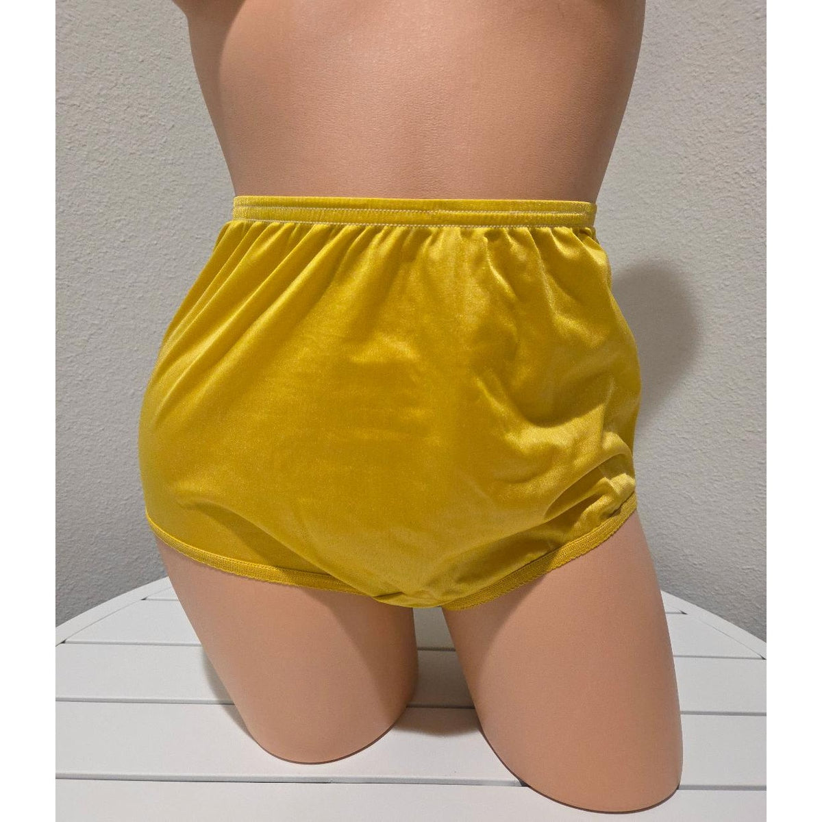 Vanity Fair Ravissant Nylon Full Cut Brief Panty Shiny Satin Bold Gold