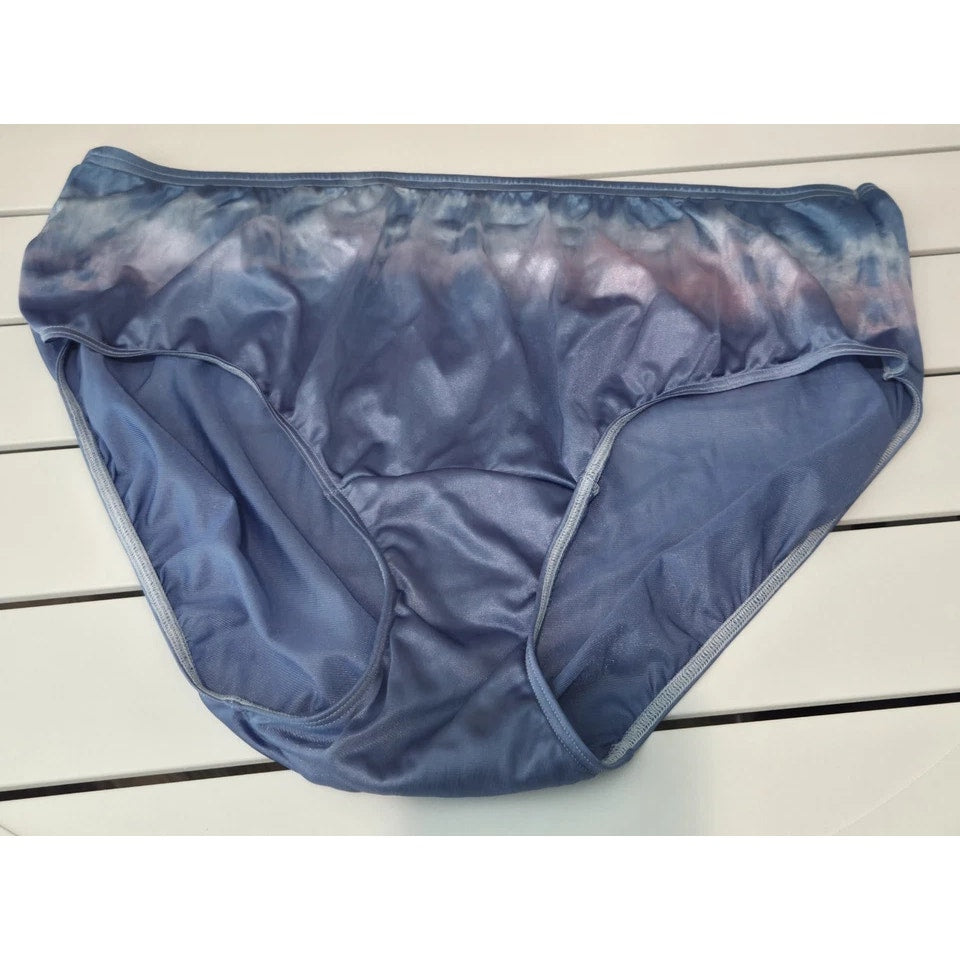 Shadowline 11032 Bikini Panty Shiny Nylon Full Cut Blue Crush Pink Static 10/3XL