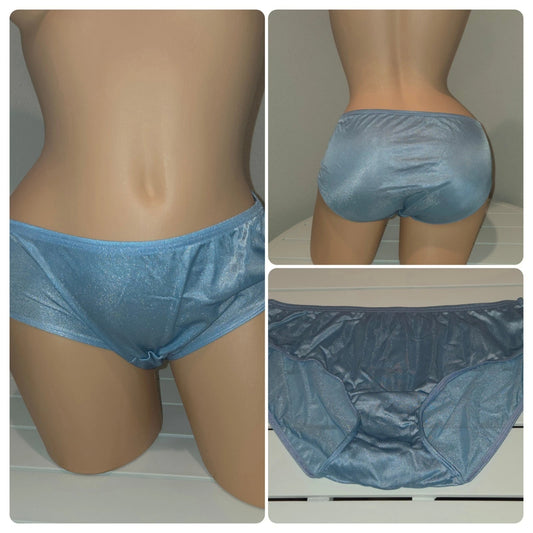Shadowline 11032 Bikini Panty Shiny Nylon Full Cut Silky Mist Blue - Star Vintage & More Star Vintage And More LLC