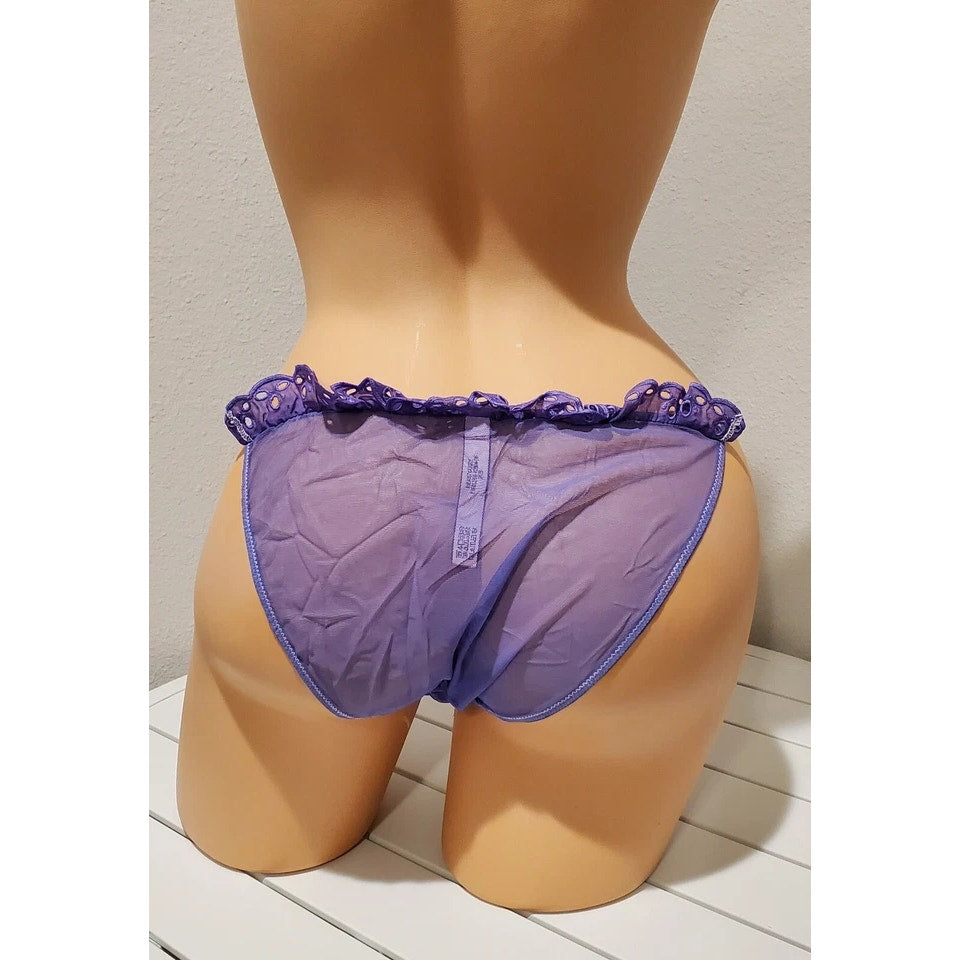 Victoria's Secret Dream Angels String Bikini Panty Sheer Ruffle Purple Jasmine 7