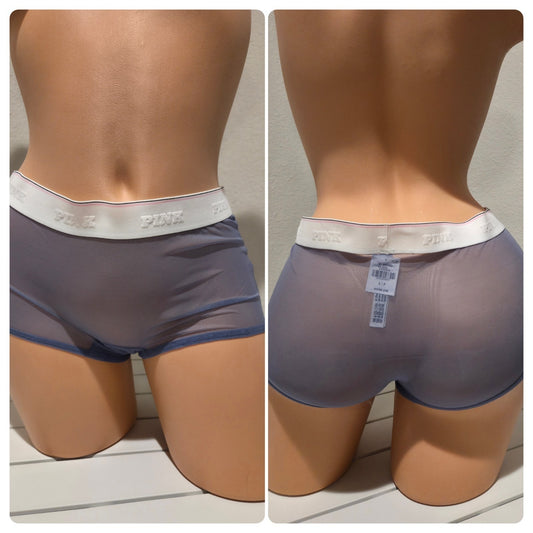 Victoria's Secret PINK Mesh Shortie Boyshort Panty Semi Sheer Blue 5/S - Star Vintage & More Star Vintage And More LLC