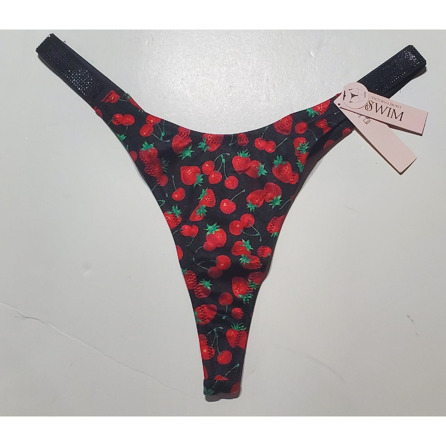 Victoria's Secret Swim Push-Up Bikini Set Shine Strap Cherry Print 38D/M