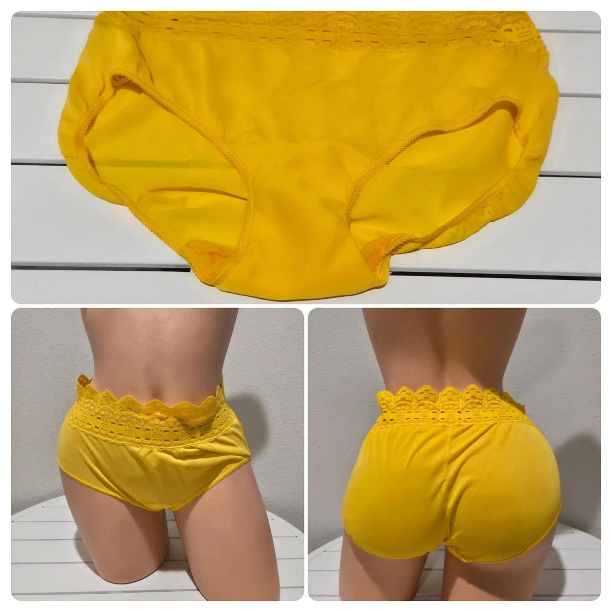 Olga Secret Hug Full Coverage Brief Panty Nylon Silky Sun Goddess Yellow