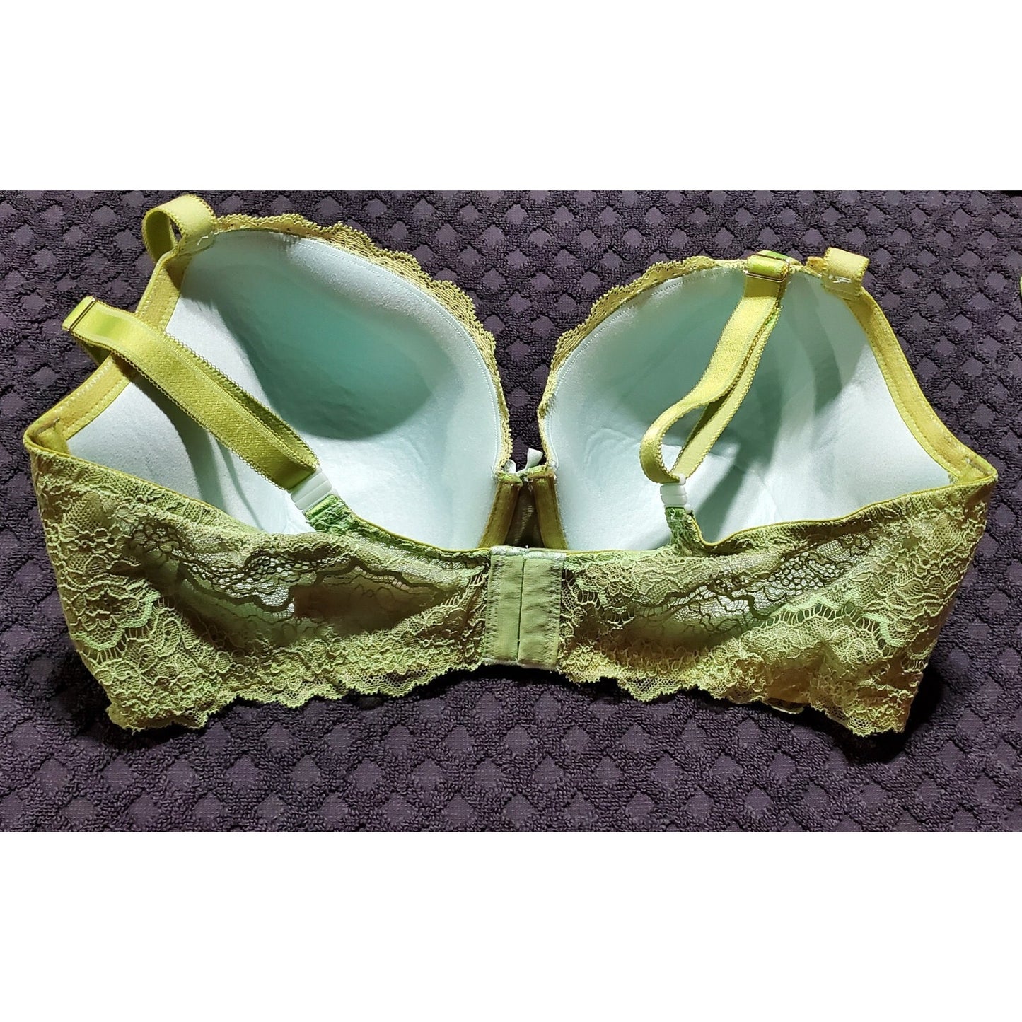 Victoria's Secret Dream Angels Bra & String Bikini Set Shiny 38DD 6/M Lime GREEN