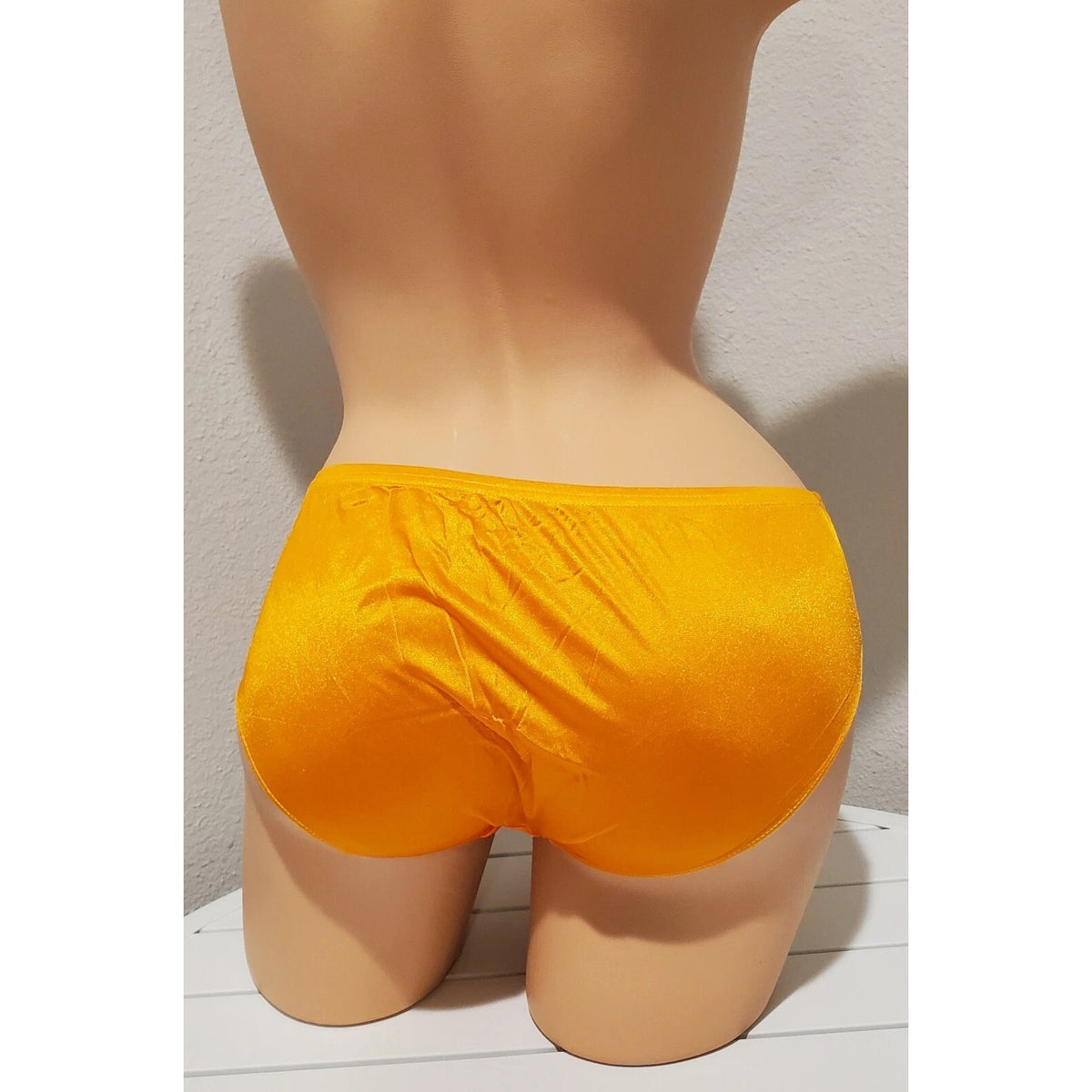 Shadowline 11032 Bikini Panty Shiny Nylon Full Cut Silky Orange Shock