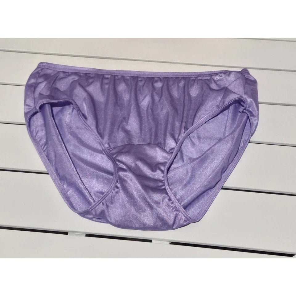 Shadowline 11032 Bikini Panty Shiny Nylon Full Cut Silky Spellcast Purple 10/3XL