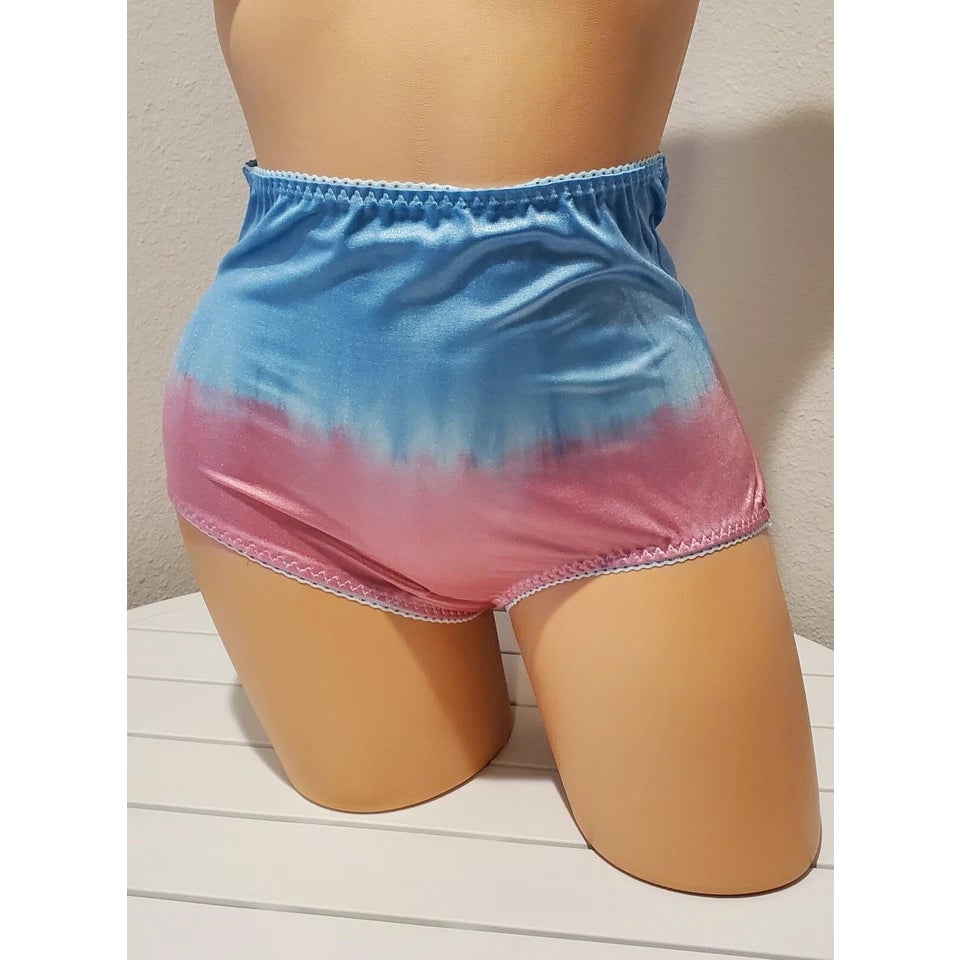 Vanity Fair 40301 Full Coverage Brief Panty Bubble Pink Baby Blue Static 8/XL