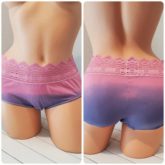 Olga Secret Hug Full Coverage Brief Panty Nylon Silky Blueberry Ombre 5/S Star Vintage And More LLC