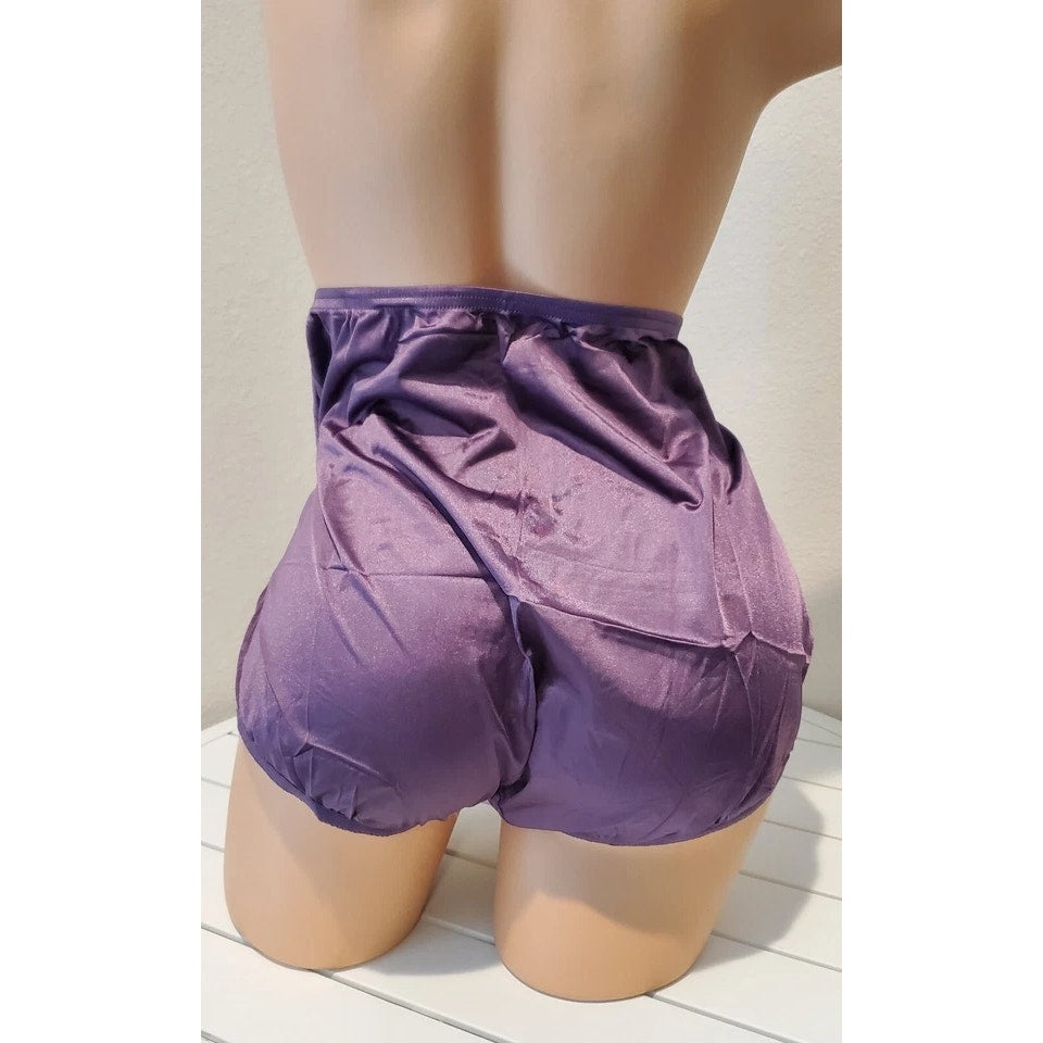 Vanity Fair Lace Nouveau Nylon Full Cut Panty Lace Shiny Purple Mystery 10/3XL
