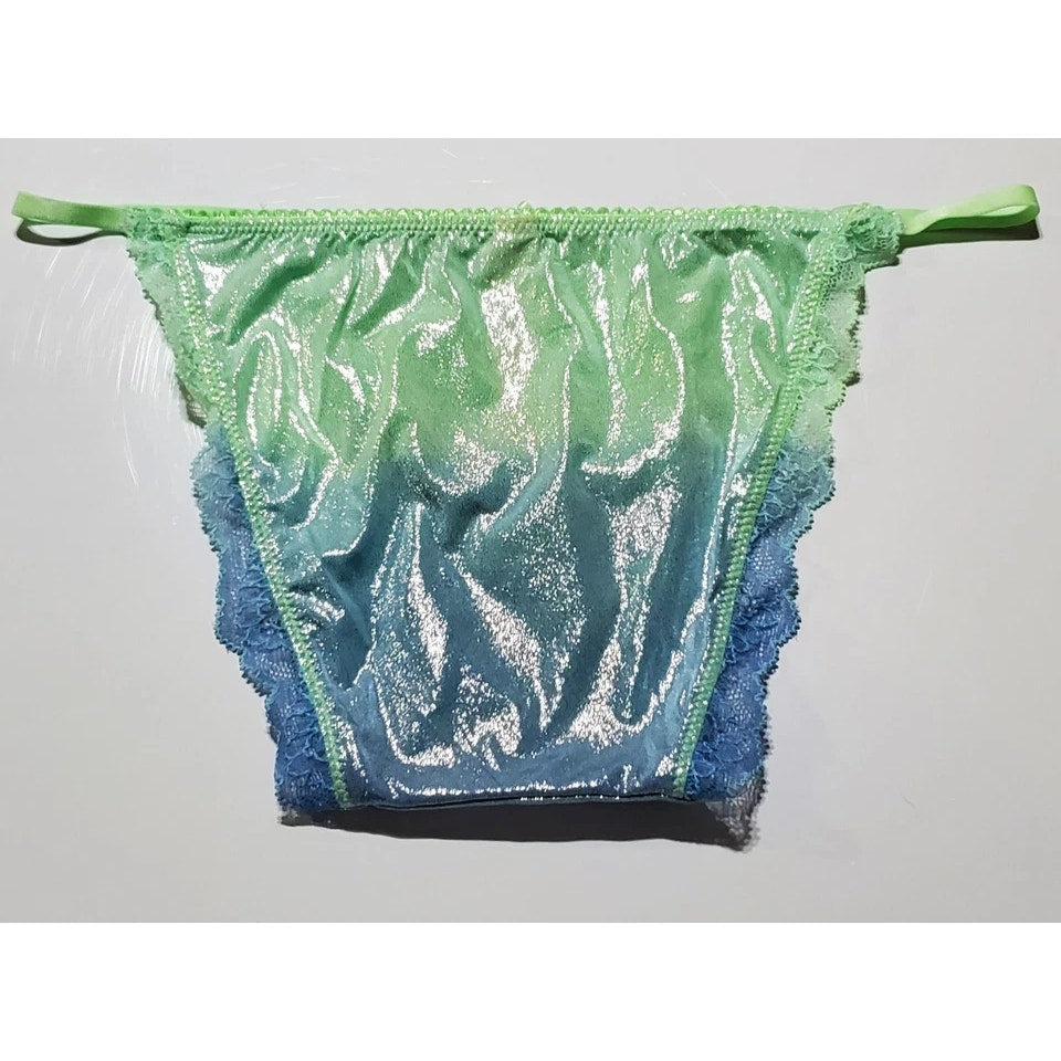 Victoria's Secret Dream Angels String Bikini Panty Ombre Caribbean Green Blue