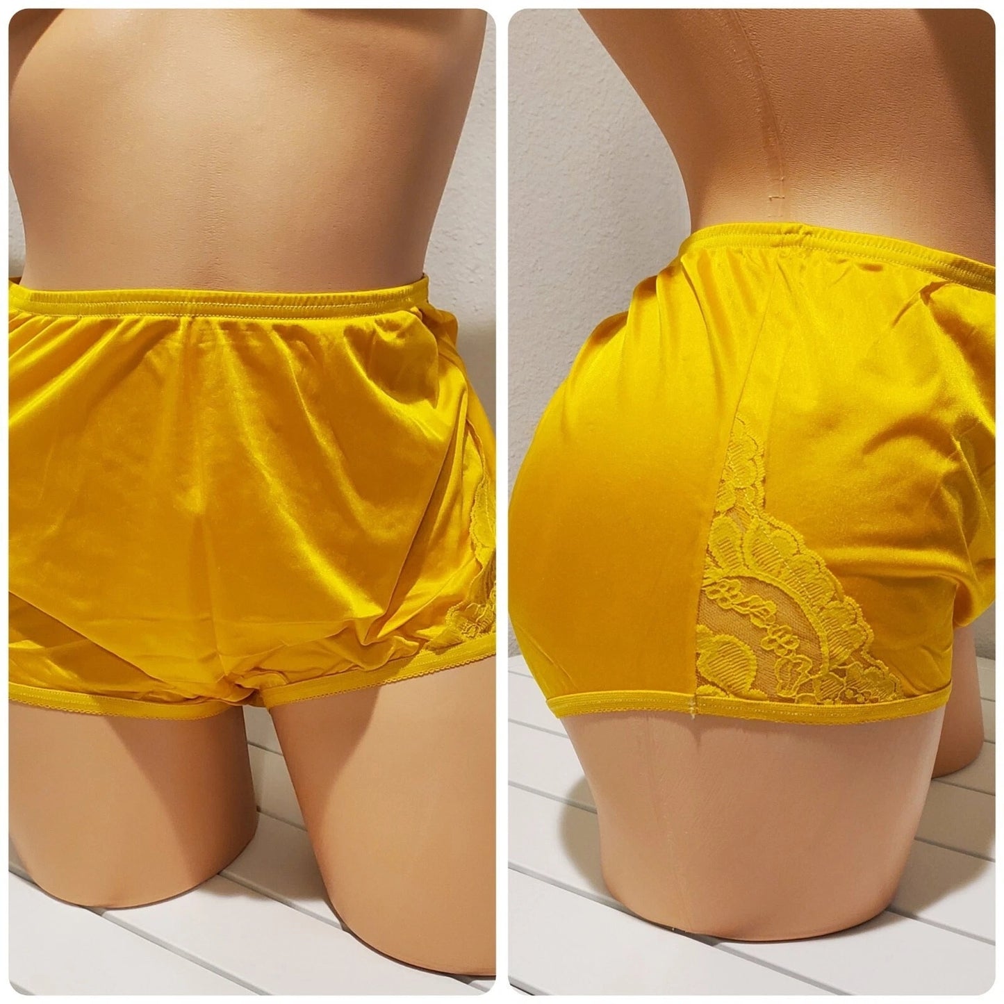 Vanity Fair Lace Nouveau Nylon Full Cut Panty Lace Shiny Bee Yellow